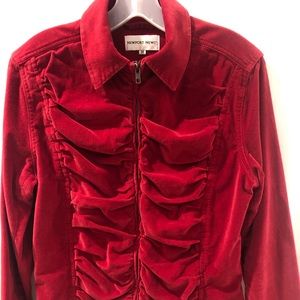 Red zip up jacket